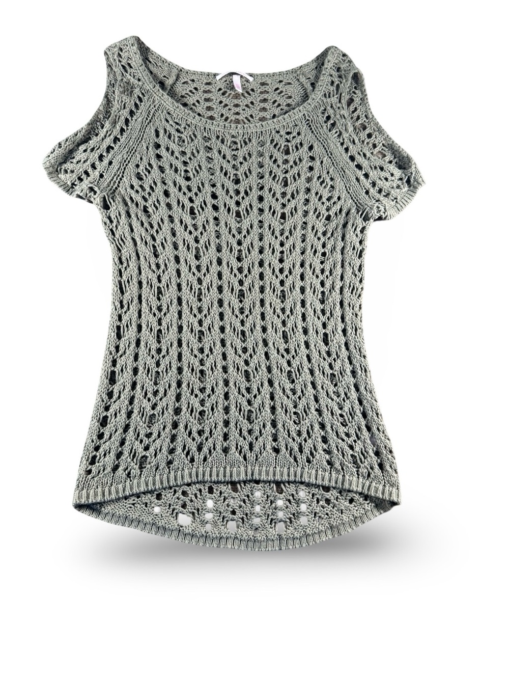Victoria Secret Crochet Knit top size M boatneck‎ Cold shoulder Boho layer Women